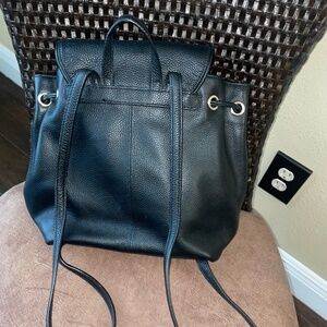 KATE SPADE new black leather bucket and drawstring bag